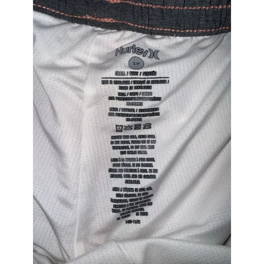 Hurley Men’s Size Small Peach Swim Trunks With Built In Shorts Lemons Pockets
